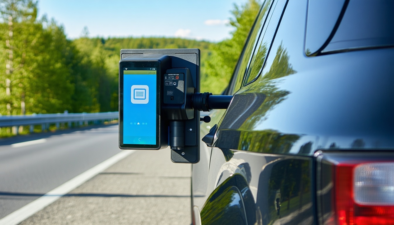 Automated toll payment device installed in a vehicle
